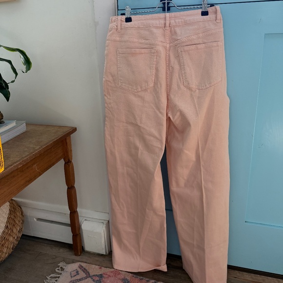 NWT- ASOS DESIGN Crop Wide Leg Jeans with Front Pockets in Apricot Women's Size - Picture 8 of 9